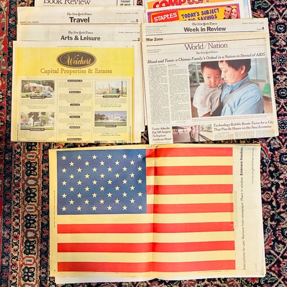 Sunday, 9/16/2001 edition of The New York Times - Picture 5 of 5